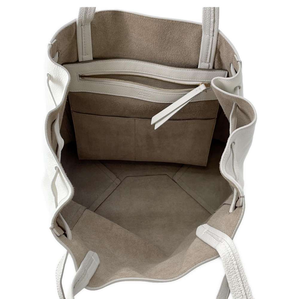 Celine Cabas Phantom Leather Tote Bag Shoulder White - Picture 6 of 12
